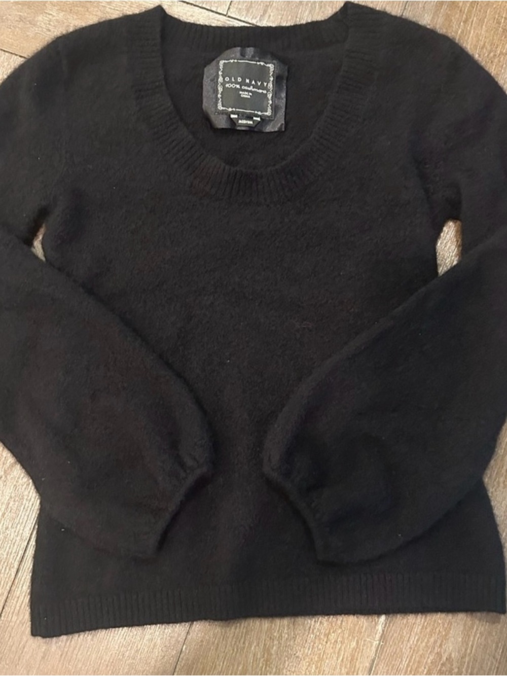 Old Navy 100% Cashmere Black Crewneck Sweater Medium Quiet Luxury